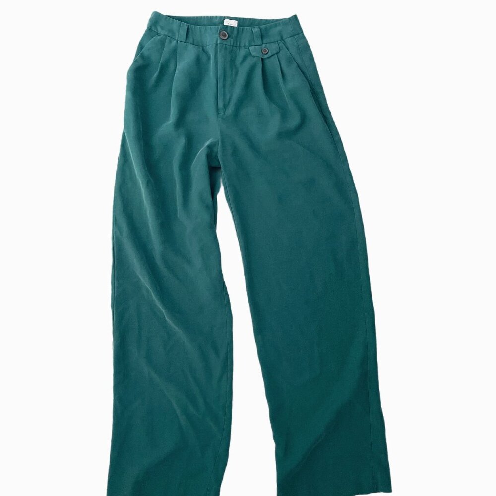 A NEW DAY || High-Rise Pleats Wide Leg Green Pants - Size 4